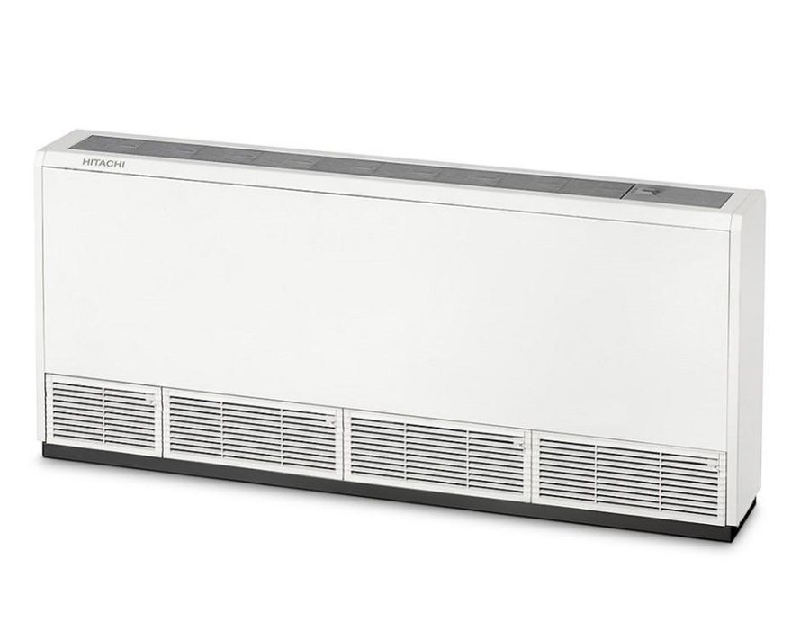 Hitachi floor-standing fan coil unit for perimeter cooling in a commercial building