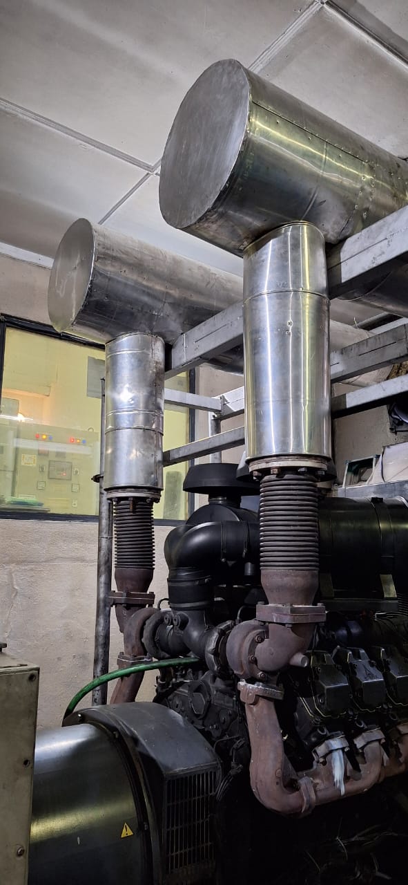 Multiple exhaust risers with stainless cladding at Cinnamon Ellaidhoo